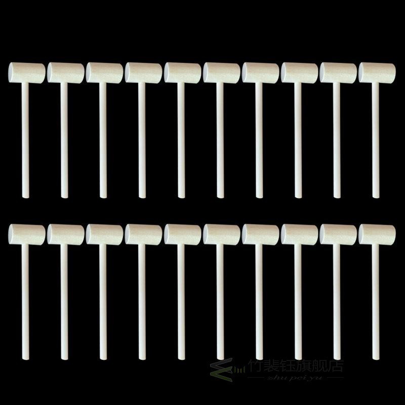 20pcs Solid Wood Mini Hammers Hitting Hammer Toys Creative E