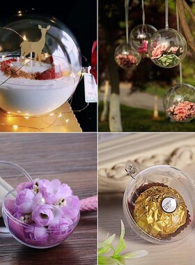 70-140mm 10 Pairs Clear Fillable Plastic Ball Home Decoratio