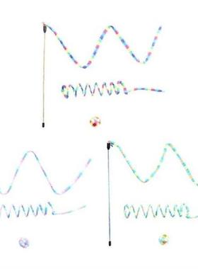 Y1QB 3x Interactive  Spring Toys  Wand Toy Spring Teaser