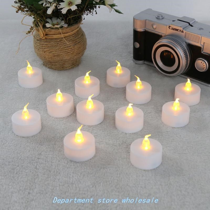 12pcs/pack Flickering Flameless LED Tealight Flicker Tea Bat