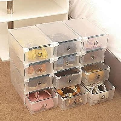 Shoe Storage Box 10 Pcs Transparent Plastic Shoe Boxes with