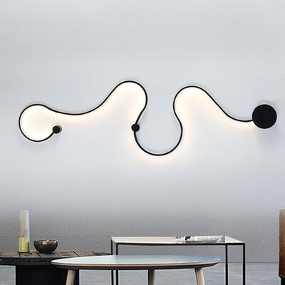 modern curve LED wall lamp snakelike S shape fixtures lights