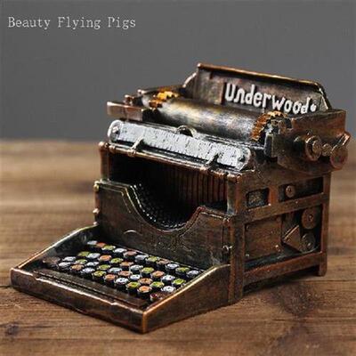 Classic Typewriter Model Ornaments Music Box Resin Antique