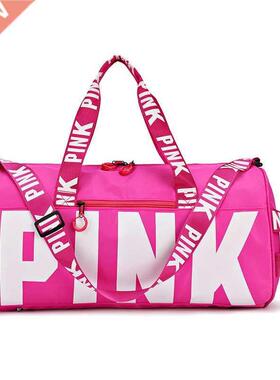 Women Pink Travel Bag Female Fitness Training Duffle Bag for
