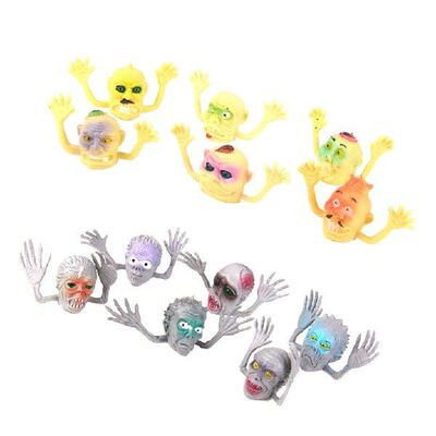 12 Plastic Terror Ghost Face Finger Puppets Carnival