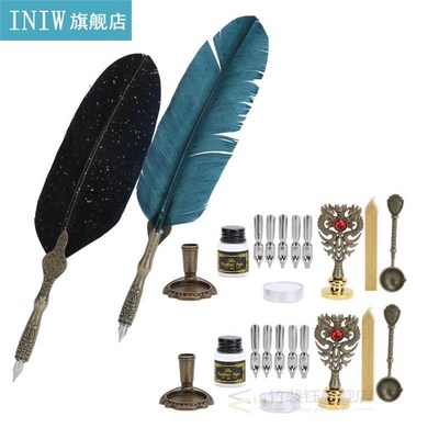 Quill Dip Pen Set Vintage Feather Fountain Pen Student Writi