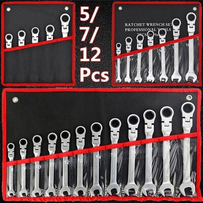Wrench Set Ratchets 5/7/12 Pcs Adjustable Wrench Universal