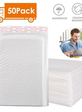 50 Pcs White Foam Envelope Bags Self Seal Mailers Padded