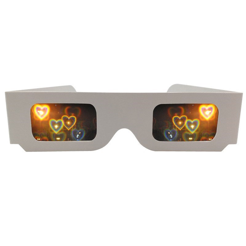 5pcs Packs Love Lens Heart Diffraction Prism Fireworks Rave