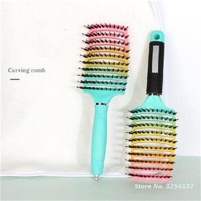 Boar Bristle Hair Brush Curved Vented Oversize Detangling