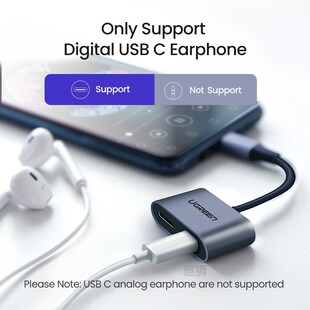 2 in 1 Type USB C to Dual USB C Earphone Adapter For Huawei