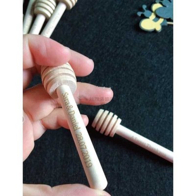 50pcs/lot 8cm or 10cm Customize Engraved Wooden MINI Honey D
