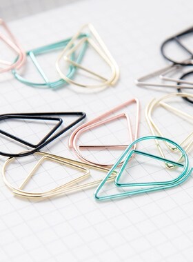 30/50 Pieces Metal Material Drop Shape Paper Clips Gold Sil
