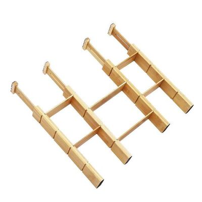 Bamboo Drawer Divider Kitchen Drawer Organizer Adjustable