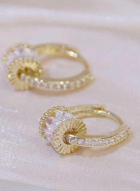 Korean Fashion 14K Real Gold Good Luck Implication Earring f