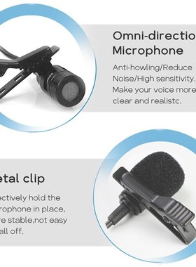 XIAOKOA HF Lavalier Lapel Wireless Microphone Recording Vlog