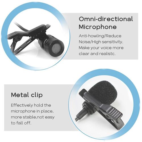 XIAOKOA HF Lavalier Lapel Wireless Microphone Recording Vlog