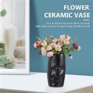 1Pc Human Face Flower Vase Ceramic Pot Centerpiece Ornament