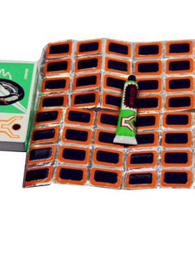48pcs Bicycle Tyre Rubber Patch Cold Glue Tire Repair Kit  M