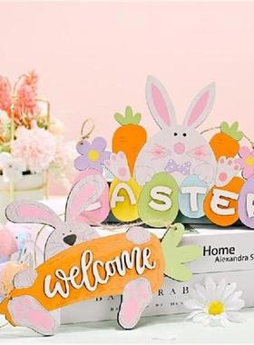 8 Styles Beautiful Easter Spring Pendent Decoration Wooden