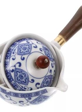 360 ° Teko Keramik Gaya Cina Genggam Set Teh Peganga