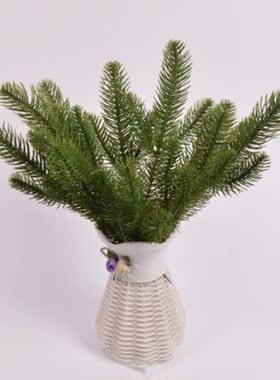 Artificial Green Pine Branches Are Used For DIY Garland Chri