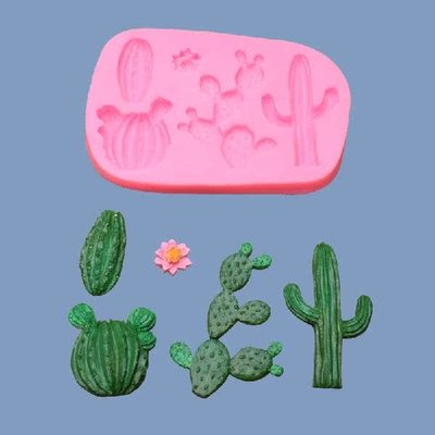 Cactus Plant Silicone Mold for Fondant Cake Decor Cupcakes