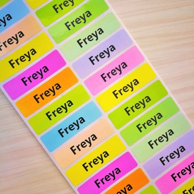 Rainbow Color Name Stickers Custom Girls Multicolor Waterpro