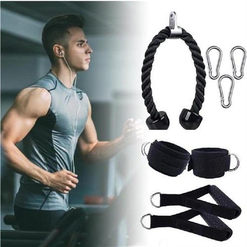 Pull Rope Set Machine Triceps Ropes Crunches T-Bar Handle