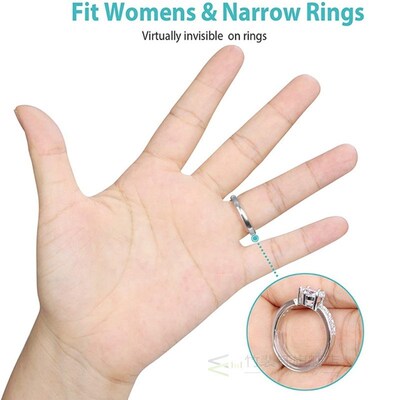 8 Sizes Silicone Invisible Clear Ring Size Adjuster Resizer