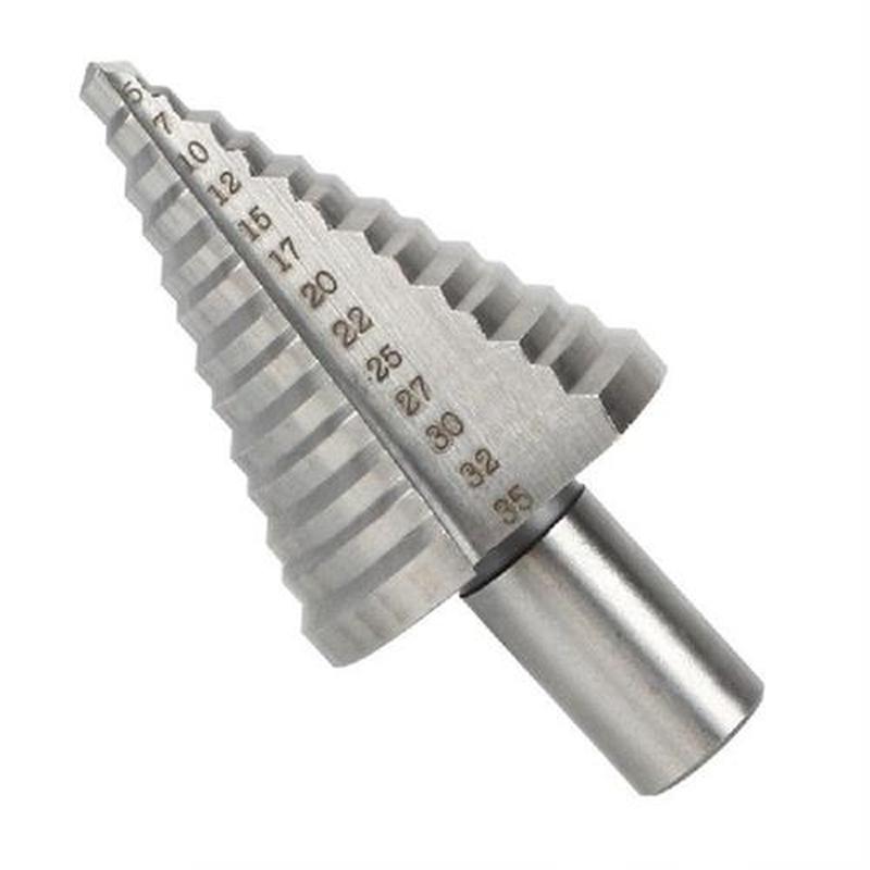 Hole Cutter Drill Tool 5-35 mm Fluted Edges HSS Step Drill