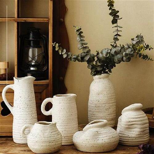 Nordic Modern Ceramic Matte Flower Pots with Handle