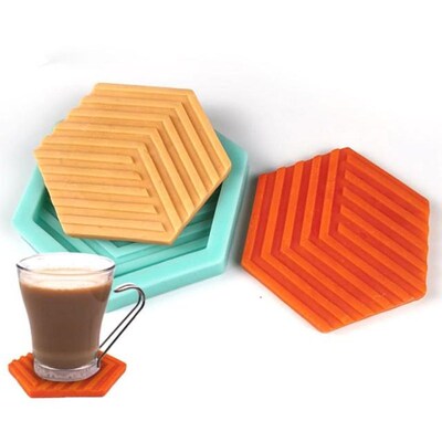 Creative DIY Round Coaster Silicone Molds 适用于 Resin Tea M