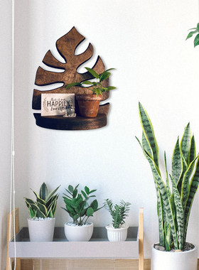 Monstera Leaf Shape Wall Shelves Wooden Floating Shelf For