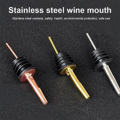 6Pcs Fancy Bartender Pourer Stainless Steel Wine Bottle