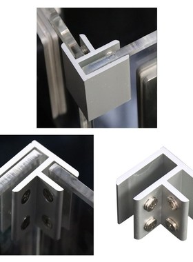 2pcs NO Dril Glass Angle Clamp Handrail Balustrade Bracket f