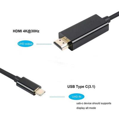 Type C USB-C to HDMI Cable 6FT USB 3.1 (Thunderbolt 3 Compat