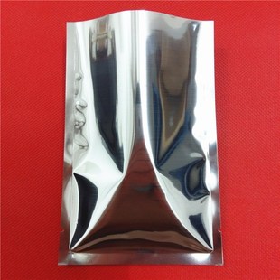 100pcs/lot flat bag, 14*20cm silver aluminium foil plain po