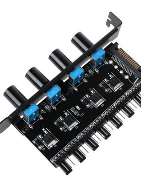 PC 8 Channels Fan Hub 4 Knob Cooling Fan Speed Controller fo
