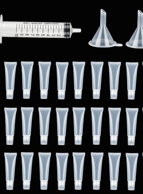 30 Pcs 10ml Empty Lip Gloss Tubes with Funnels Clear Soft Li