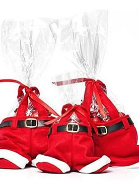 4pcs Christmas Gift Bag Santa Claus Clothes Candy Stroage Ba