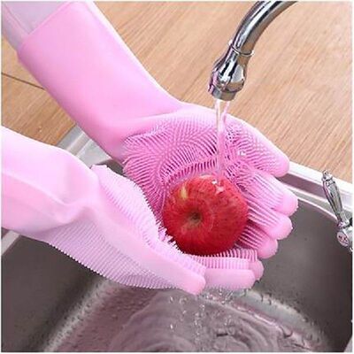 Dishwashing Gloves Brush Silica Gel Mittens Thickened