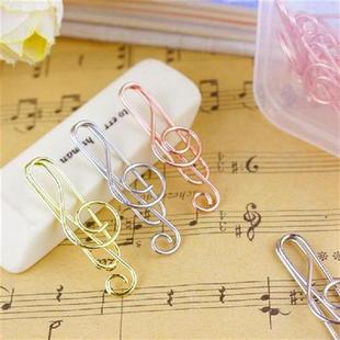 20PC Mini Rose Gold Note Paper Clips Decorative Gold Music
