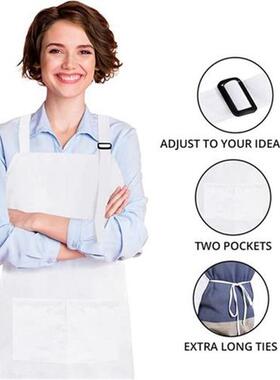 10 Pack Adjustable Bib Apron Waterdrop Resistant With 2 Pock