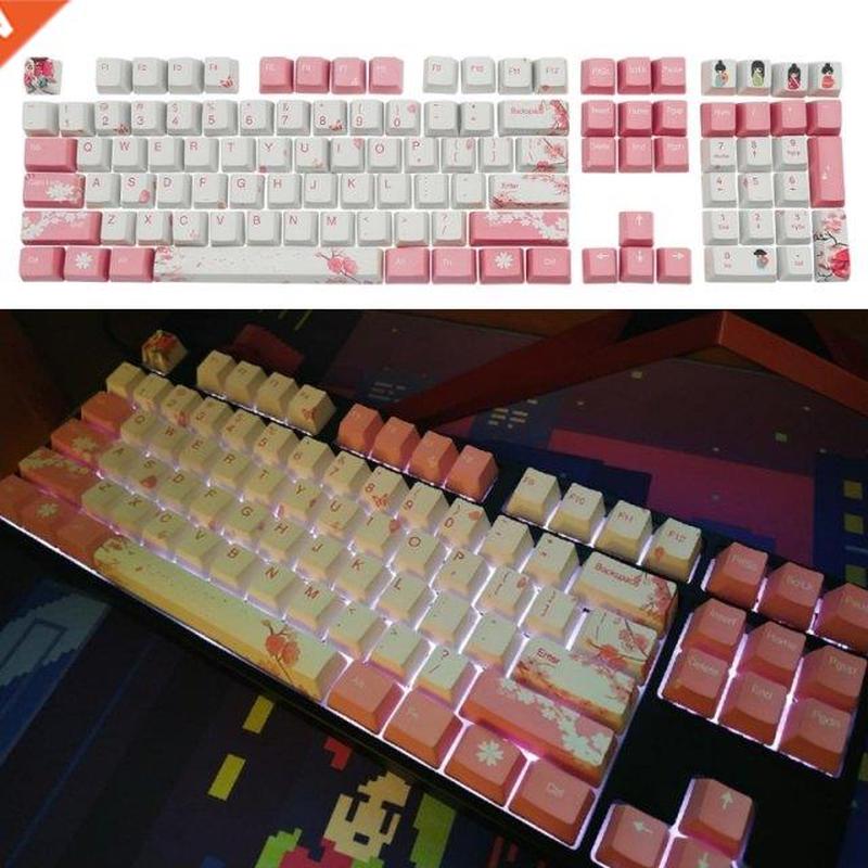 108 Keys OEM PBT e Sub Keycaps Full Set Mechanical Keyboar
