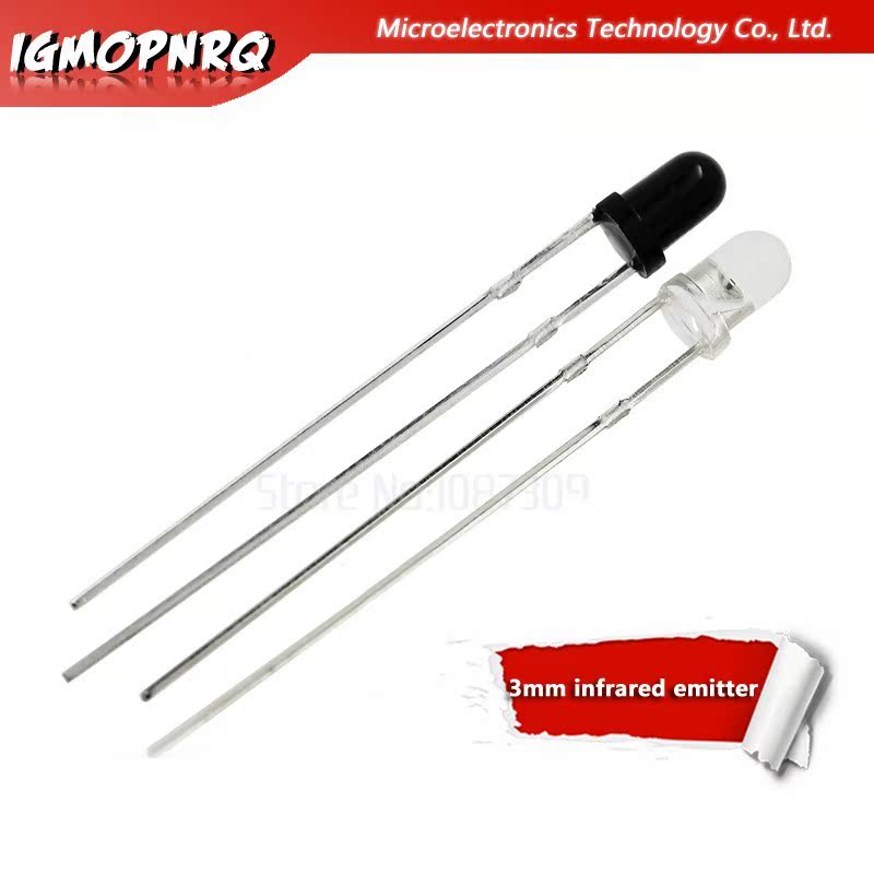 50pairs 3mm 940nm LEDs infrared emitter and IR receiver diod