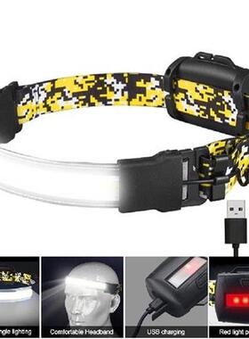 Camouflage Yellow 500lm COB LED Riding Headlamp 2000mAh USB