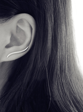 Minimalist Wavy Simple Curved Thin Cool Aesthetic 925 Sterli