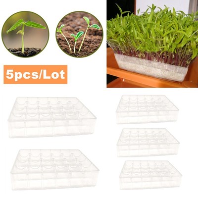 5pcs Garden Agriculture Seedling Tray Nursery Pots Transpare