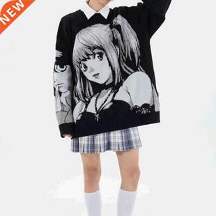 Spring Pullover Anime Knitted Sweater Men Hiphop Sreet Sweat